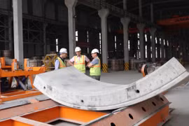 Tiến hành sản xuất vỏ hầm tuyến đường sắt đô thị Nhổn - ga Hà Nội
