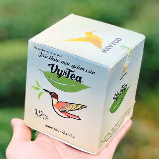 Sản phẩm trà thảo mộc nhãn hiệu Vy&Tea bị phát hiện có chất cấm khi xuất khẩu sang Hàn Quốc. Ảnh: TL