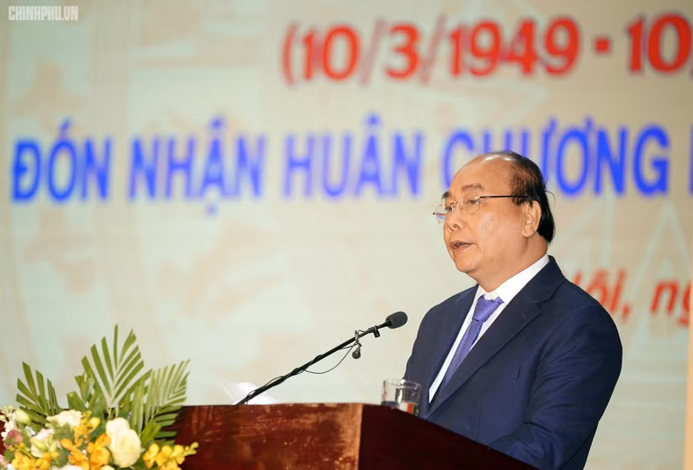 Thủ tướng Nguyễn Xuân Phúc phát biểu tại Lễ kỷ niệm. Ảnh VGP