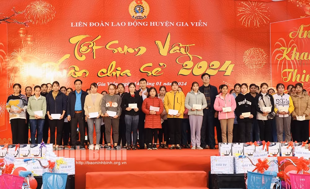 nhung don vi dau tien o ninh binh to chuc tet sum vay xuan chia se cho doan vien nguoi lao dong hinh 2
