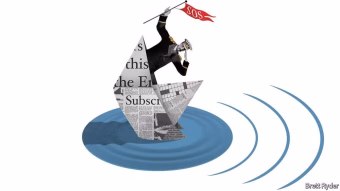 Liệu Big Tech có nên giải cứu báo chí không. Ảnh: Brett Ryder/Economist