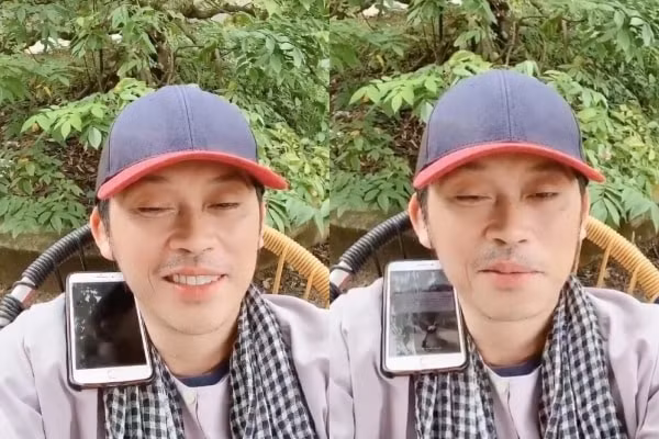 Hoài Linh khoe cả đoạn clip ngồi ngoài vườn và nghe tiếng tin nhắn thông báo bà con khắp nơi gửi tiền. Âm thanh càng reo lên thì lòng Hoài Linh lại vui mừng hơn vì con số quỹ sẽ tăng liên tục. (Ảnh: Chụp màn hình)