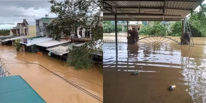 Sau bão thì người dân tiếp tục đón lũ lớn. (Ảnh: FBNV)