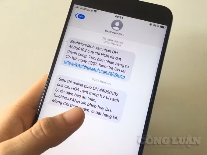 Đơn hàng của chị Hoa bị huỷ vì nằm trong khu vực bị cách ly