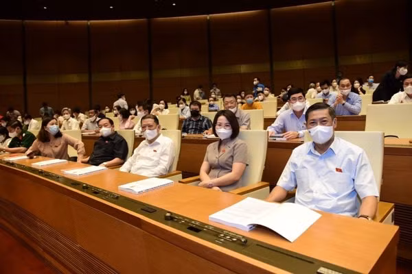 Các đại biểu Quốc hội khoá XV dự phiên họp trù bị, chiều 19/7