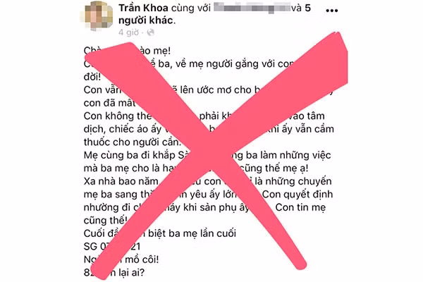 Nội dung đăng trên trang Facebook Trần Khoa về vụ 