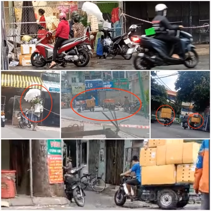 Hoạt động mua bán hoa diễn ra công khai dù ở đây đang thực hiện giãn cách theo Chỉ thị 16.