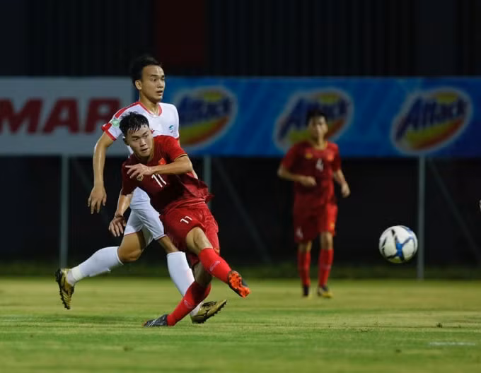 ĐT U22 Việt Nam thi đấu nỗ lực và có được chiến thắng 2 - 0. Ảnh: VFF