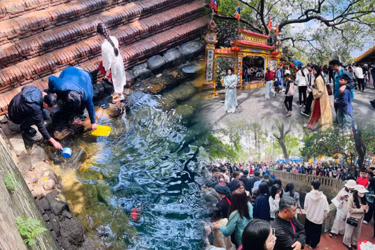 Mùng 5 Tết, người dân và du khách đổ về Giếng Ngọc ở Bắc Ninh cầu bình an, tài lộc
