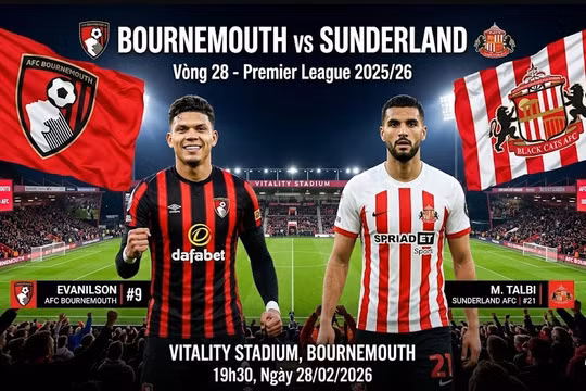 Bournemouth vs Sunderland (19h30, 28/2): Link xem trực tiếp, dự đoán nhận định