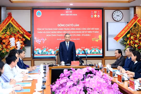 Phát biểu của Tổng Bí thư Tô Lâm tại buổi thăm, chúc mừng ngành y tế và tập thể cán bộ, y bác sĩ, nhân viên Bệnh viện Hữu Nghị