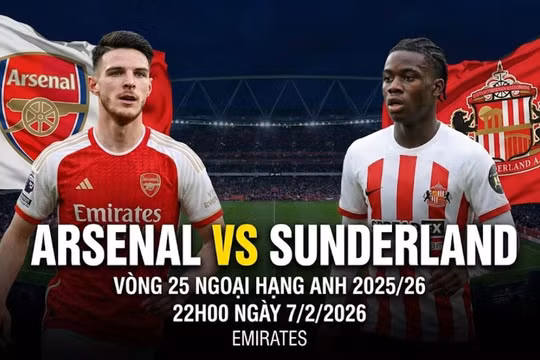 Arsenal vs Sunderland (22h, 7/2): Link xem, nhận định dự đoán đội hình xuất phát