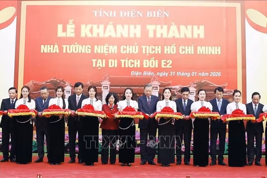 Tổng Bí thư Tô Lâm dự Lễ Khánh thành Nhà tưởng niệm Chủ tịch Hồ Chí Minh tại di tích đồi E2