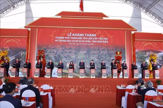 Tổng Bí thư Tô Lâm dự lễ khánh thành trường phổ thông nội trú liên cấp tại Điện Biên