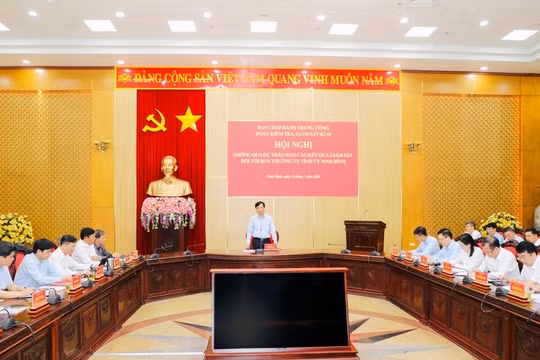 Thông qua dự thảo báo cáo giám sát đợt 1 đối với Ban Thường vụ Tỉnh ủy Ninh Bình