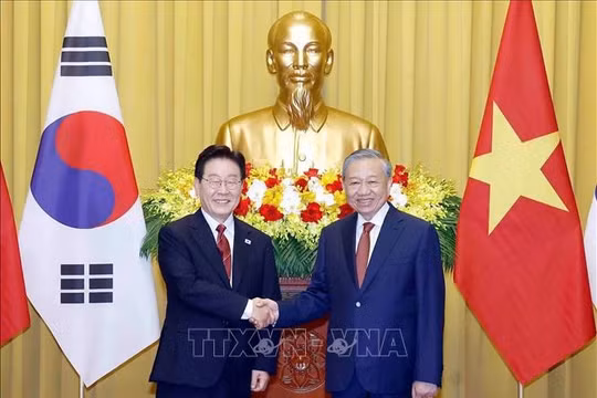 Tổng Bí thư, Chủ tịch nước Tô Lâm chủ trì lễ đón Tổng thống Hàn Quốc Lee Jae Myung
