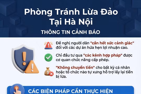 Phụ nữ ở Hà Nội bị lừa hơn 8 tỷ đồng vì dự án đầu tư VinaCapital giả mạo trên mạng xã hội