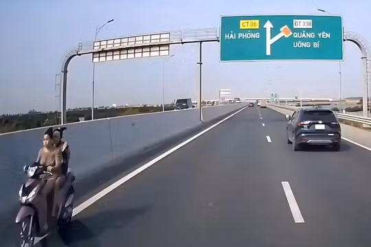 Phạt nặng hai thiếu nữ phóng xe máy ngược chiều trên cao tốc Hải Phòng - Móng Cái