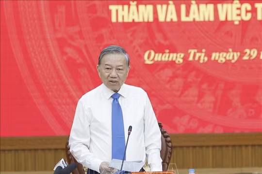 Tổng Bí thư, Chủ tịch nước Tô Lâm: Quảng Trị cần tái định vị không gian phát triển với chiến lược 'vươn Đông, tỏa Tây'