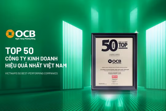 OCB vào Top 50 công ty kinh doanh hiệu quả nhất Việt Nam