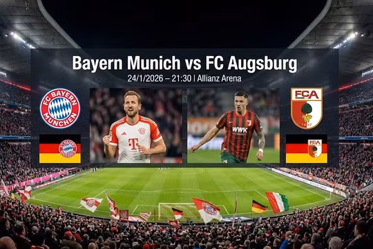 Link xem trực tiếp Bayern Munich vs Augsburg (21h30, 24/1)