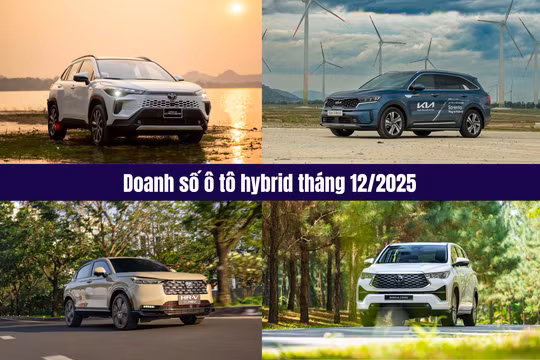 Doanh số xe hybrid tại Việt Nam tháng 12/2025: Toyota chiếm quá nửa