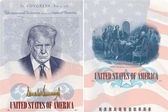 Mỹ sắp phát hành hộ chiếu đặc biệt in hình Tổng thống Trump