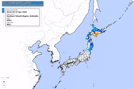 Nhật Bản: Động đất 6,2 độ richter làm rung chuyển đảo Hokkaido