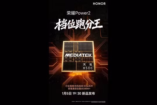 Sức mạnh HONOR Power 2: Chip Dimensity 8500 Elite đạt 2,4 triệu điểm AnTuTu