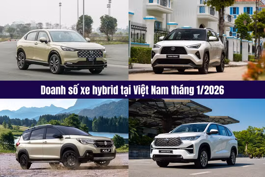 Doanh số các mẫu xe hybrid tại thị trường ô tô Việt Nam tháng 1/2026