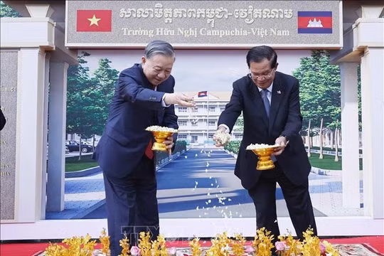 Tổng Bí thư Tô Lâm dự lễ khởi công Trường Hữu nghị Campuchia - Việt Nam