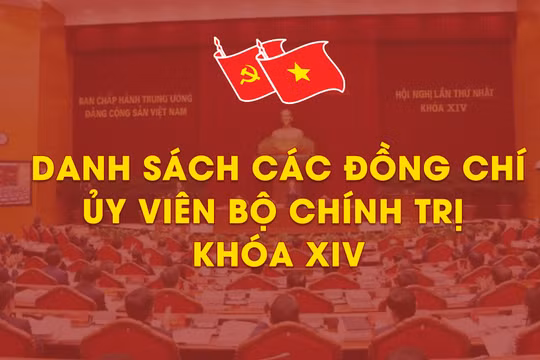 Danh sách các đồng chí Ủy viên Bộ Chính trị khóa XIV