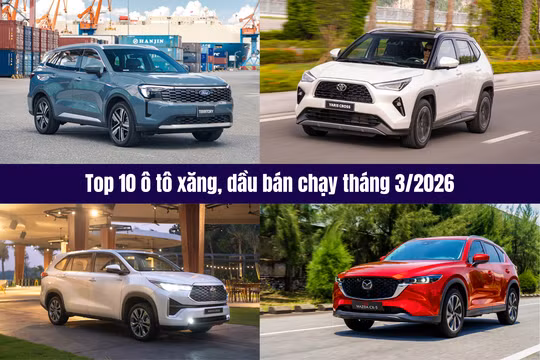 Top 10 ô tô xăng, dầu bán chạy tháng 3/2026: Innova Cross lần đầu góp mặt
