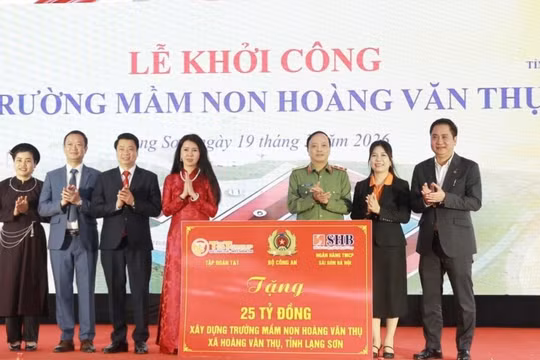 Lạng Sơn: Khởi công Trường mầm non Hoàng Văn Thụ với tổng nguồn vốn xã hội hóa 25 tỷ đồng