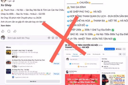 Xe ghép, xe tiện chuyến hoạt động rầm rộ, công khai báo giá trên mạng xã hội