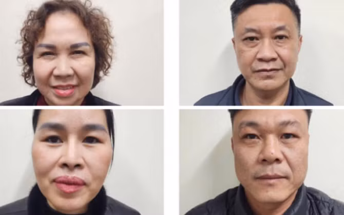 Các bị can: Chu Thị Thành, Lê Thanh An, Nguyễn Thị Bích Liên, Chu Đức Mạnh (từ trên xuống, từ trái sang) - ảnh CAND