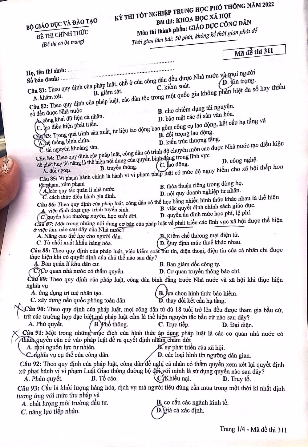 de thi tot nghiep thpt 2022 mon lich su ma de 311 hinh 1