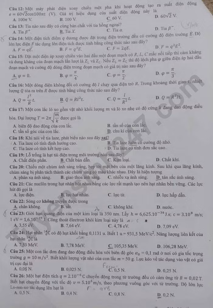 de thi tot nghiep thpt 2022 mon vat ly ma de 223 hinh 2
