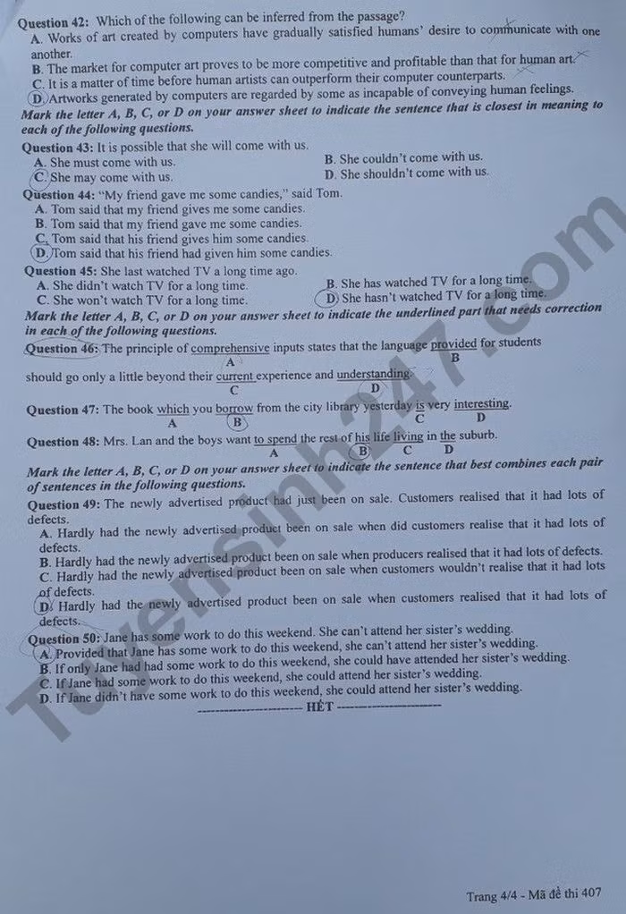 de thi tot nghiep thpt 2022 mon tieng anh ma de 407 hinh 4