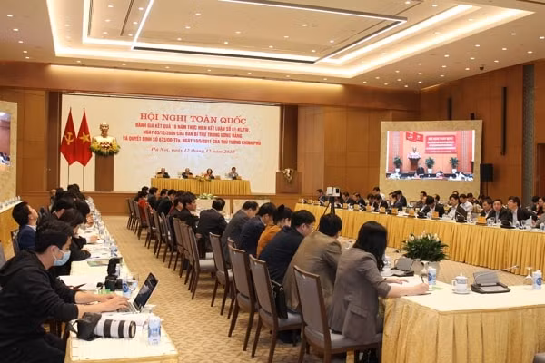 Hội nghị trực tuyến toàn quốc đánh giá kết quả 10 năm thực hiện Kết luận số 61-KL/TW của Ban Bí thư Trung ương Đảng và Quyết định số 673/QĐ-TTg của Thủ tướng Chính phủ. Ảnh: Dân Việt