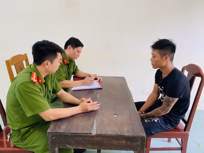 Đối tượng Mai Ngọc Công tại cơ quan công an