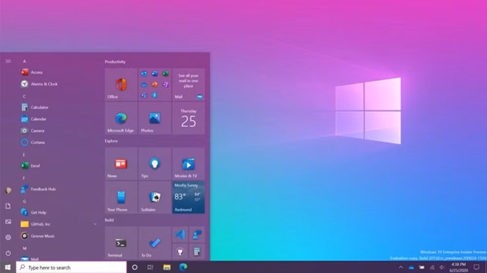 Hình ảnh Desktop Windows 10. Ảnh: internet.