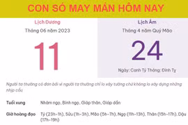 Con số may mắn hôm nay 11/6/2023 Chủ nhật, ngày 24/4 âm lịch
