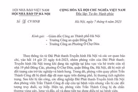 Hội Nhà báo TP Hà Nội yêu cầu xử lý nghiêm những đối tượng hành hung phóng viên Đài Hà Nội