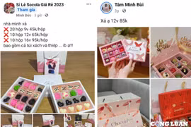 Hộp quà socola bán ngày lễ Valentine được xả hàng nhộn nhịp trên thị trường, chợ mạng