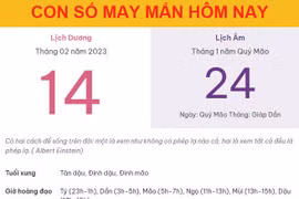 Con số may mắn hôm nay 14/2/2023 thứ 3, ngày 24/1 âm lịch