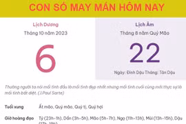 Con số may mắn hôm nay 6/10/2023 thứ 6, ngày 21/8 âm lịch
