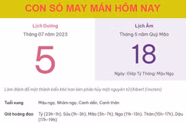 Con số may mắn hôm nay 5/7/2023 thứ 4, ngày 18/5 âm lịch