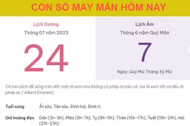 Con số may mắn hôm nay 24/7/2023 thứ 2, ngày 7/6 âm lịch