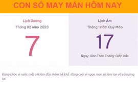 Con số may mắn hôm nay 7/2/2023 thứ 3, ngày 17/1 âm lịch